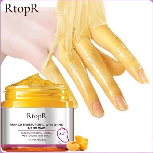 RtopR Mango Hands Mask Hand Wax Whitening Moisturizing Repair Exfoliating Calluses Filming Anti-Aging Hand Cream 50g