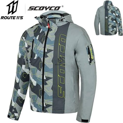 SCOYCO Motorcycle Jacket Protective Gear Winter Men Hooded Moto Jacket Motocross Jacket Clothing Whith Removable Lining