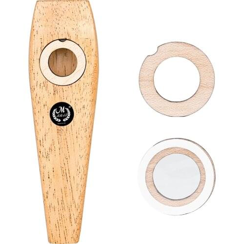 Muslady Wooden Kazoo Woodwind Instrument Extremely Easy to Learn and Play Musical Instrument Music Party Favor Gift for Kids