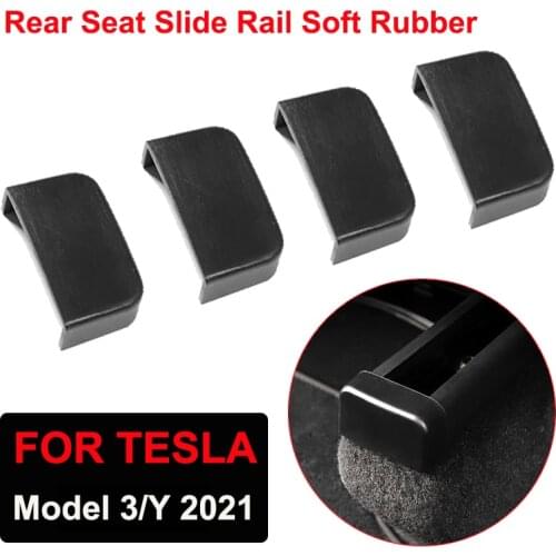 Car Interior Function For Tesla Model Y 2017-2021 Rear Seat Slide Rail Anti-Kick Soft Rubber Plug Protection Car Accessories