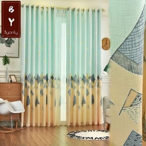 2021 New Cotton and Linen Printing New Chinese Bedroom Living Room Hotel Modern Blackout Curtain Fabric Custom Finished
