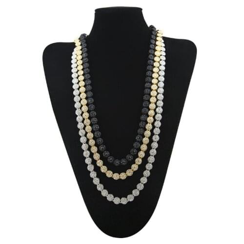 New Fashion Vintage Golden Bling Rhinestones Necklaces Pendants Set Women Men Hip Hop Jewelry Gifts Chains