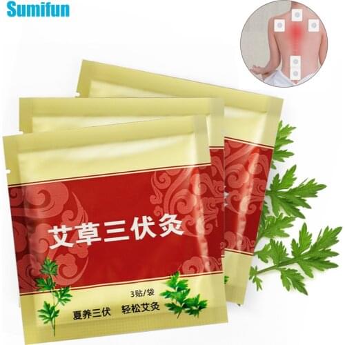 9pc/3bags Chinese Tradition Moxibustion Herbal Patch Asthma And Allergic Rhinits Medical Reliving Plaster Lumbar Joint Back Pain