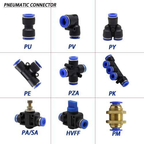 PU PY PK PV HVFF pneumatic connector, trachea water pipe quick connector, pressure trachea quick connector 4mm 6mm 8mm 10mm 12mm