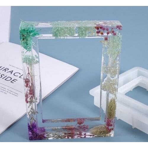 Resin Crystal Epoxy Mold Rectangular Photo Frame Crafts Casting Silicone Mould