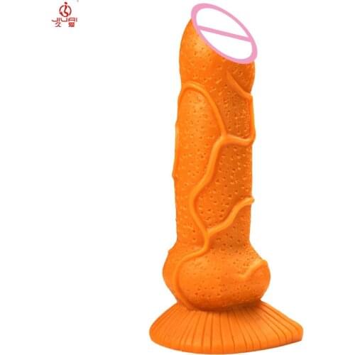 JIuai Real Skin Feeling Mens Realistic Huge Long Dildo G-Spot Sex Toys for Adult Female Masturbation Products
