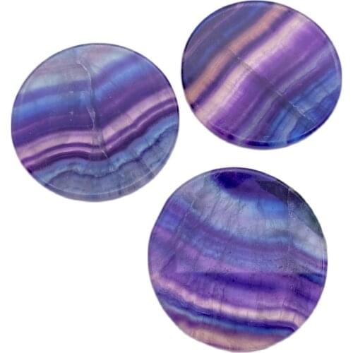 1pcs 5-6cm Rare natural colored fluorite polished crystal slices heal Stone Disc Gifts and Home Decoration