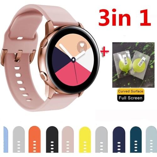Silicone Original band Strap For Samsung Galaxy Watch Active 2 40/44mm / 3 41mm 45mm smartwatch wristband For Huawei GT 2 42mm