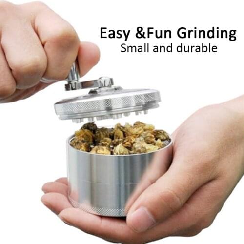 Zinc Alloy Tobacco Pepper Hand Grinder Mini Manual Mill Grinder With Crank Handle Kitchen Tool For Herb Salt Smoking Accessories