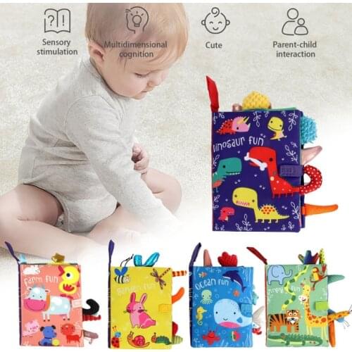 3D Animal Tails Cloth Book Baby Puzzle Educational Learning Kid Toy Funny Christmas New Year Gifts Toys Boys Girls Children