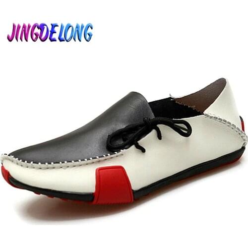 Fashion Summer Mens Casual Shoes Breathable Men Shoes Leather Mens Moccasins Lace Up Mens Footwear Brand Zapatos De Hombre 47