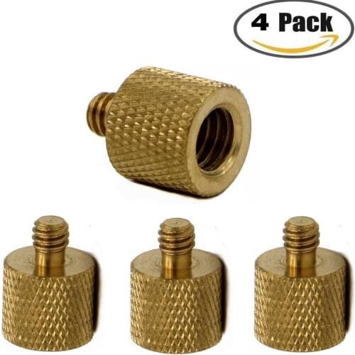 3/8"-16 Female to 1/4"-20 Male Thread Tripod Adapter Screw Convertert Screw Adapter Brass NEW (4-pack)