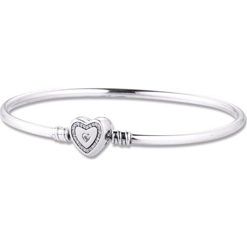 Wishful Heart Bangles 100% 925 Sterling Silver Jewelry Free Shipping