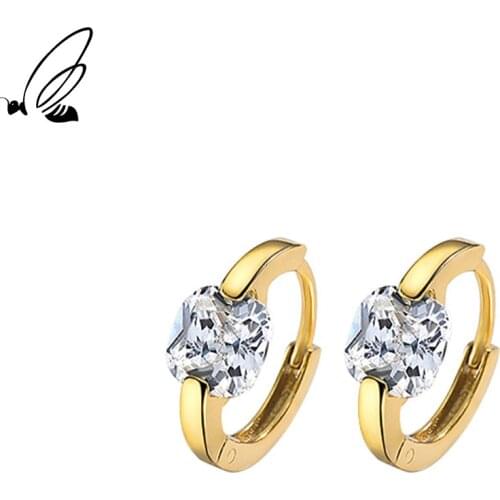 SSTEEL Luxury Button Hoops Earrings Designer 5 Color Zircon 925 Sterling Silver Gift For Women 2021 Trend Boho Fine Jewelry