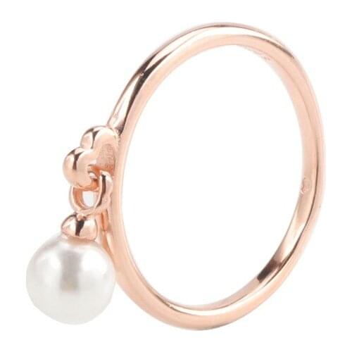 Hot Sale Real 925 Sterling Silver Pearl Pendant Ring For Women Fashion Original Jewelry Gift