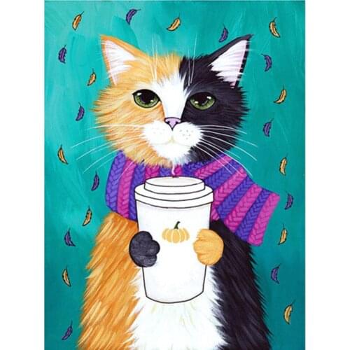 Animal Carton Cat DIY Cross Stitch Embroidery 11CT Kits Needlework Craft Set Cotton Thread Home Decoration Wholesale Hot Sell