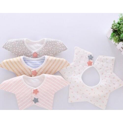 2019 Cotton Flower Waterproof Cloth Bibs Saliva Towel Rotating Baby Feeding Smock Infant Burp Cloths Baby Bibs