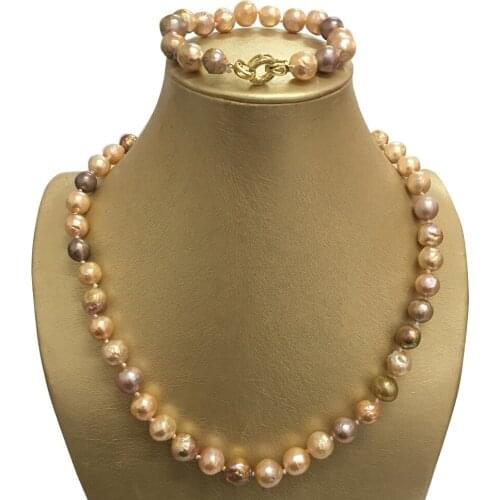 100% NATURE FRESHWATER PEARL NECKLACE,TOP FASHION SUPER NICE NATURE COLORS near round BAROQUE SHAPE PEARL