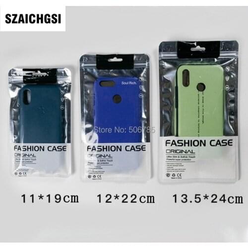 5000pcs 13.5X24 11X19 12X22 cm zipper Bag Cell Phone Accessories Mobile Phone Cover case Packaging Package Bag for iPhone X