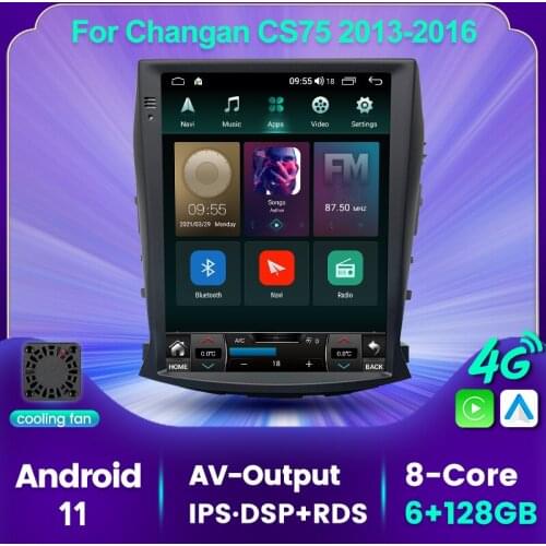 Car Radio Multimedia Navigatio Video Player For Changan CS75 2013-2016 Tesla Style Vertical Screen Stereo RDS 2 Din Android 11