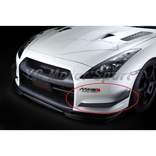 Car Accessories Carbon Fiber Mines Style Canard Fit For 2011-2014 R35 GTR DBA Front Bumper Canards Car-styling