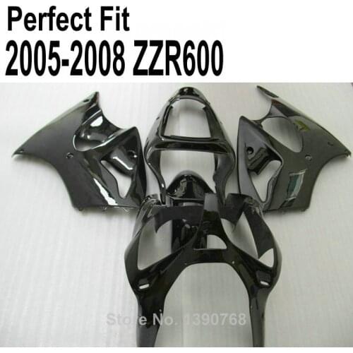 Gloss & Matte Black Fairing Kit For Kawasaki ZZR600 2005 2006 2007 2008 05 06 07 08 Pop Fairings SZ96