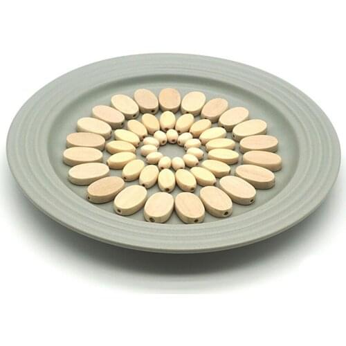 DIY 10-27mm100pcs/lot Natural Wood Beads Oval Shape flat bead Spacer Beading for Necklace Bracelet Jewelry Making