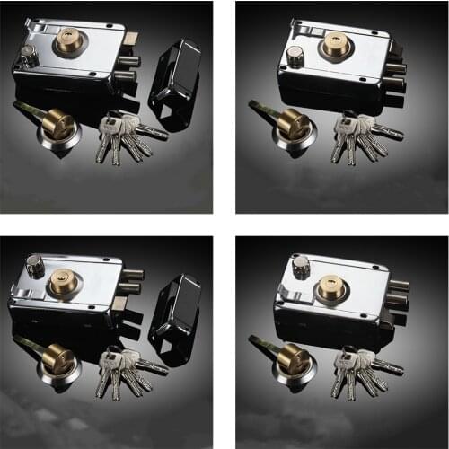 Door Lock Strong Deadbolt Home Security Universal Exterior Anti-theft Accessory Stainless Steel Multiple Insurance Smooth