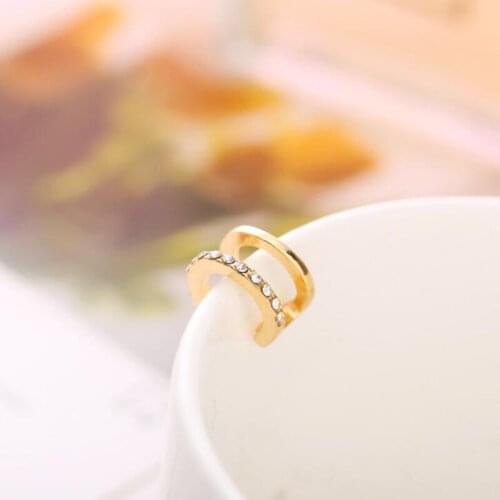 1Pc Crystal Rhinestone Double U-shaped Ear Cuff Without Piercing Clip Earrings for Women Cartilage Climbers Earcuff Jewelry