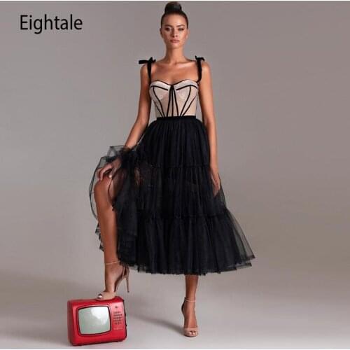 Elegant Short Prom Dresses Sweetheart A-Line Spaghetti Strap Ruffled Evening Party Gown Tulle Celebrity dress for Graduation