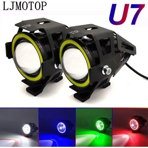 125W Motorcycle Headlight 3000LM Low Beam Flash U7 light LED auxiliary For Honda CR 250 NC750X Kawasaki KX 125/65 KX250F rayon