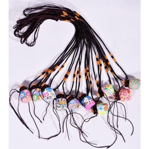 Clay perfume bottle Aroma Bottle Pendant Wedding Gifts Soft pottery oil bottle necklace Lucky bottle red rope necklace 300pcs