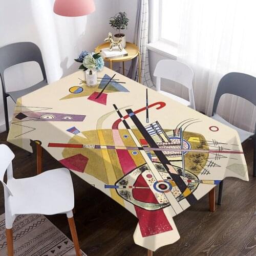 Kandinsky Paintings Tablecloth Party Decoration Picnic Table Rectangular Table Covers Wedding Event Home Dining Tea Table Cloth