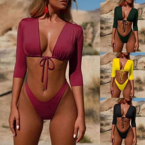 Plus up red swimwear bathing suits 2021 sleeve swimming suit for womens ladies swimsuits thong women red bandeau swimwear set