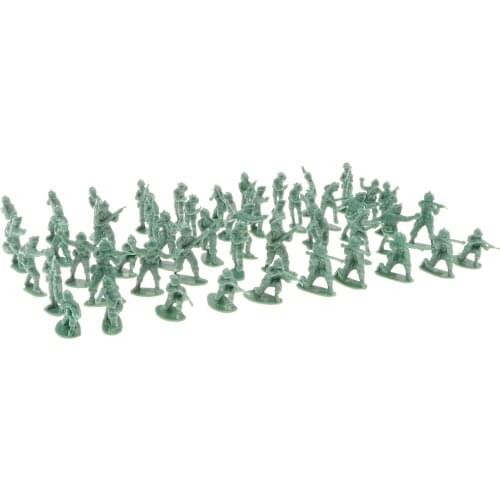Pack of 100 - 2cm Green Army Men Kit Soldier Action Figures Play set - for Kids Great Party Sand Scene Play