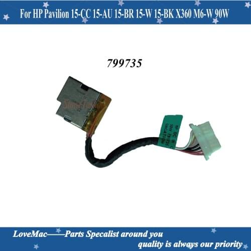 New DC Power Jack Harness Cable For HP Pavilion 15-CC 15-AU 15-BR 15-W 15-BK X360 M6-W 90W 799735 Charging Port Socket Connecto