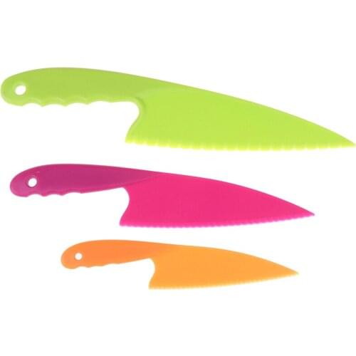 Cake Bread Knives Lettuce Kitchen Knife Kids Chef Cooking Knive Plastic Fruit Safe Children Paring Sawtooth Cutter