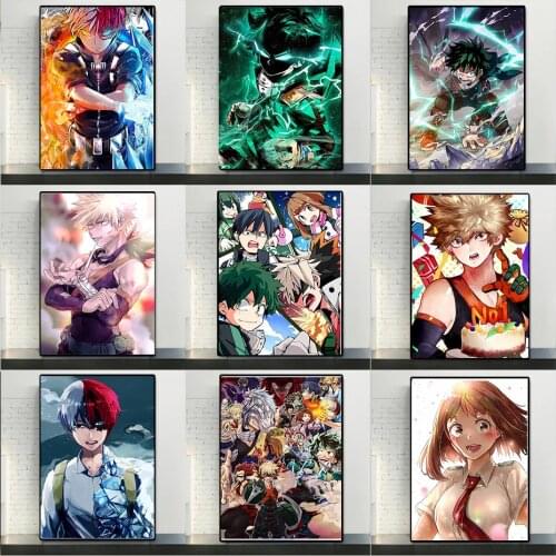 Japanese Anime Poster My Hero Academy Canvas Painting Manga Picture Wall Art Canvas Painting Bedroom Living Room Decoration Home