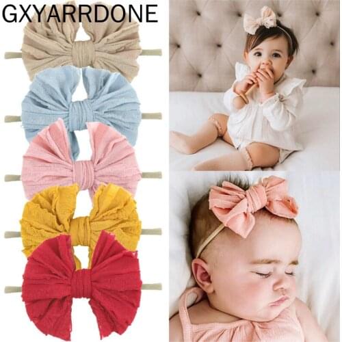 Baby Girls Headband For Children Lace Chiffon Striped Bows Elastic Hair Bands Newborn Girl Headband Baby Hair Accessories