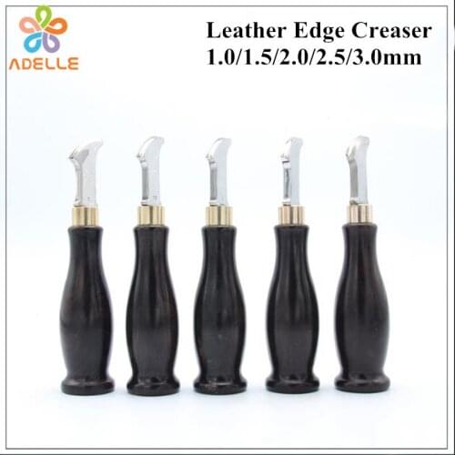 Professional Leather Edge Creaser 1/1.5/2/2.5/3mm Stainless Steel Knife Wood Handle Tools Leathercraft Free shipping