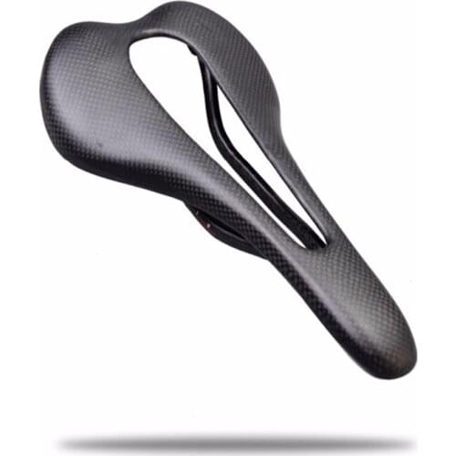 PURARAZA new MTB hollow cushion full carbon saddle road bike seat bicycle parts 275 * 147mm 3K Matt carbon road saddle