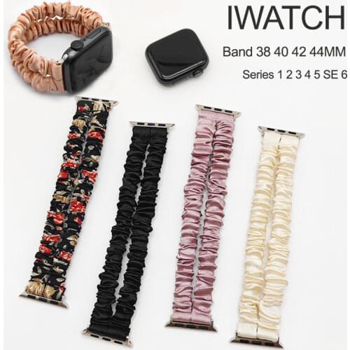 Elastic Watch Strap for Apple Watch Band 40mm 38mm 44mm 42mm Iwatch Series 5 6 SE 4 3 Women Double Scrunchie New Style Bracelet