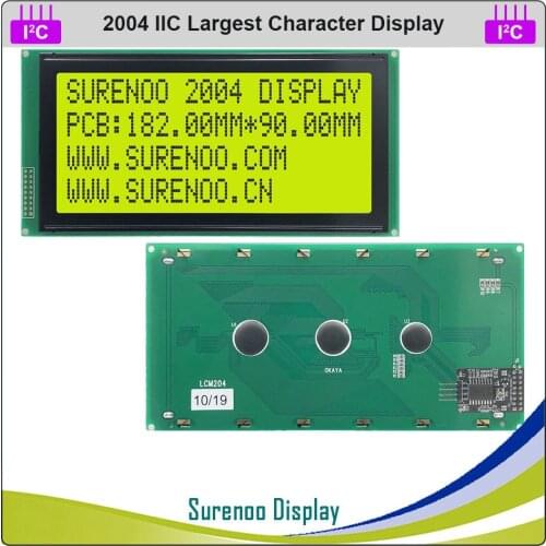 Serial IIC / I2C / TWI 2004 204 20*4 Largest Character LCD Module Display Yellow Green Blue with Backlight for Arduino