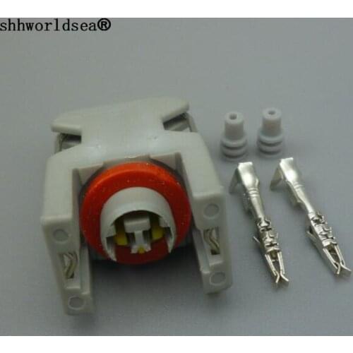 Shhworldsea 2Pin Auto fuel injector connector spray nozzle/oil atomizer plug,Car Electrical plug for Delphi connectors