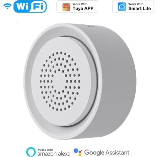 Tuya WiFi Smart Siren Alarm With temperature Humidity Sensor Human Body detector With Smart Life Alexa Google Home Home Security