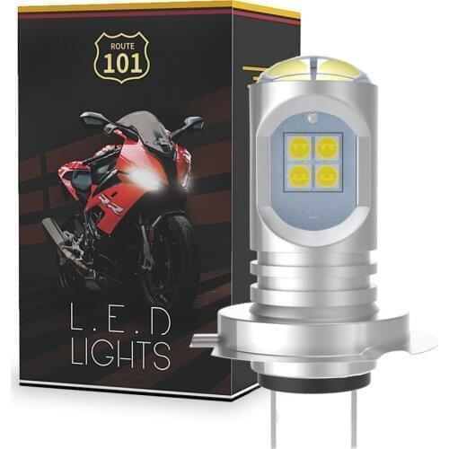 Route101 H7 LED Motorcycle Headlight Bulbs Moto Lights Diode Lamps for Yamaha Kawasaki Honda KTM Ducati Suzuki Vespa Piaggio BMW