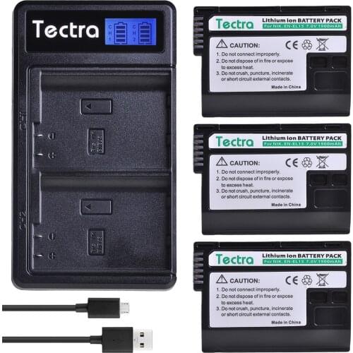 Tectra EN-EL15 ENEL15 en el15 en-el15a Battery Akku+LCD Dual Charger for Nikon d7000 d610 d7100 D850 D600 D810 D750 D7500 D7200