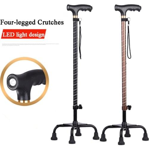 2 Colors Ajustable LED Walking Trusty Sticks Crutches Aluminum alloy for Mothers the Elder Fathers