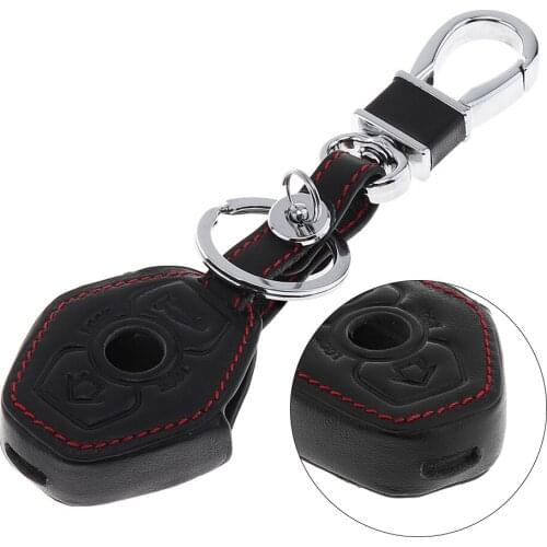 Universal 4Buttons Hand Sewed Leather Car Key Case Cover with Alloy Keychain for BMW E38 E39 E46 E53 E60 61 E63 64 E83 E85 86