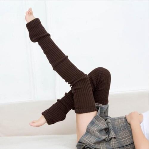 Knitting Winter Over-Knee Socks Women Leg Warmers Solid Color Thicken Leggings Cover Boot Stockings Girls Sports Dance Fashion